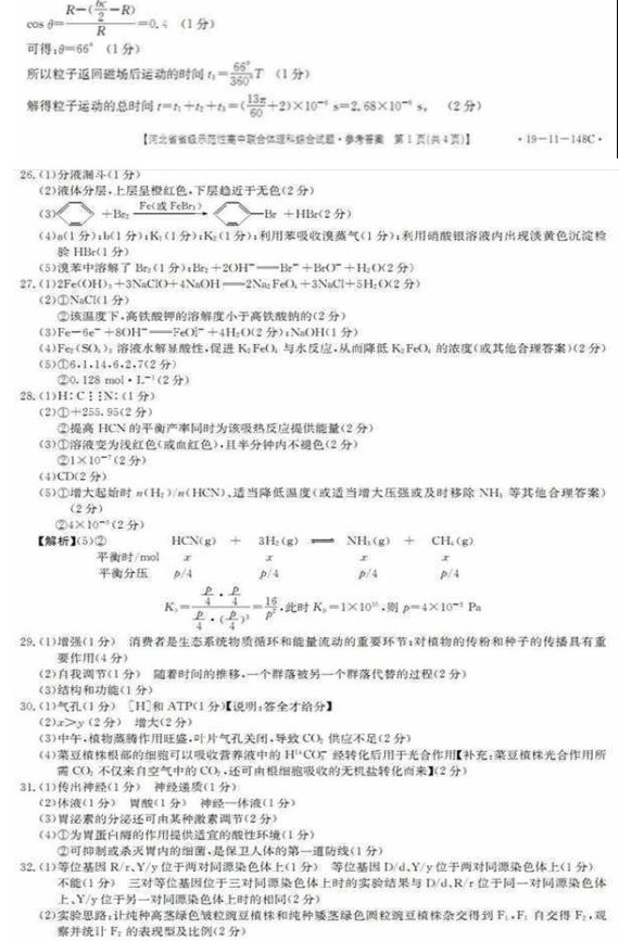 2019衡水金卷理综二【含答案】