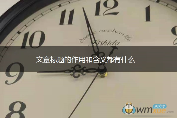 文章标题的作用和含义都有什么