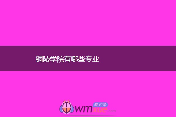 铜陵学院有哪些专业