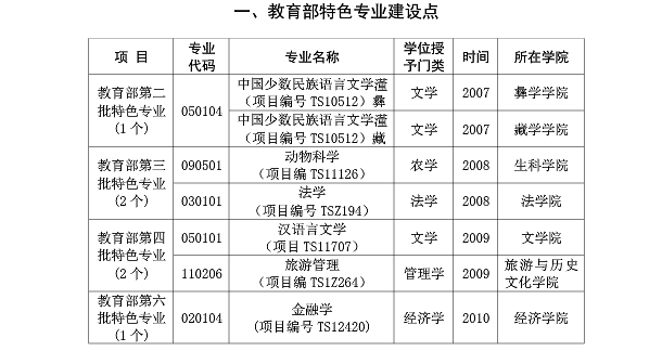 西南民族大学王牌专业