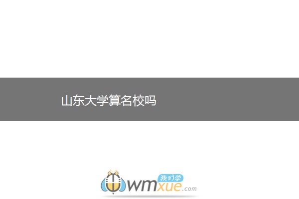 山东大学算名校吗