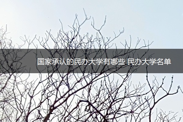 国家承认的民办大学有哪些 民办大学名单