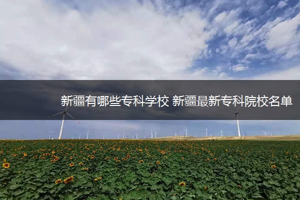 新疆有哪些专科学校 新疆最新专科院校名单