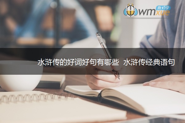 水浒传的好词好句有哪些  水浒传经典语句整理