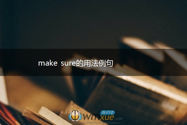 make sure的用法例句