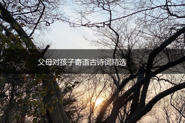 父母对孩子寄语古诗词精选