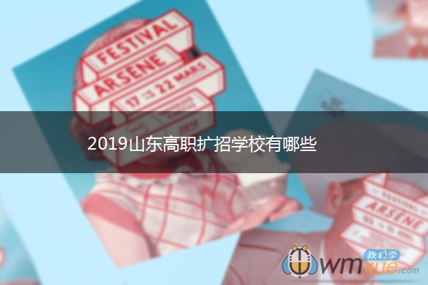 2019山东高职扩招学校有哪些