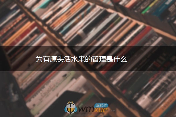 为有源头活水来的哲理是什么