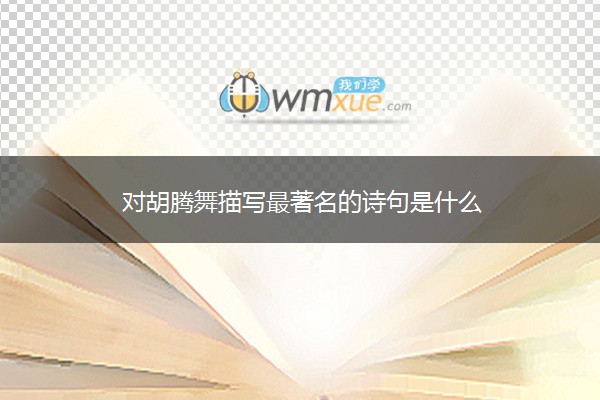对胡腾舞描写最著名的诗句是什么
