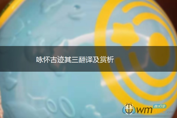 咏怀古迹其三翻译及赏析