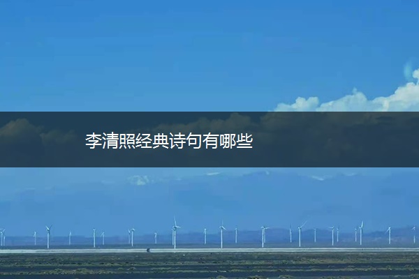 李清照经典诗句有哪些
