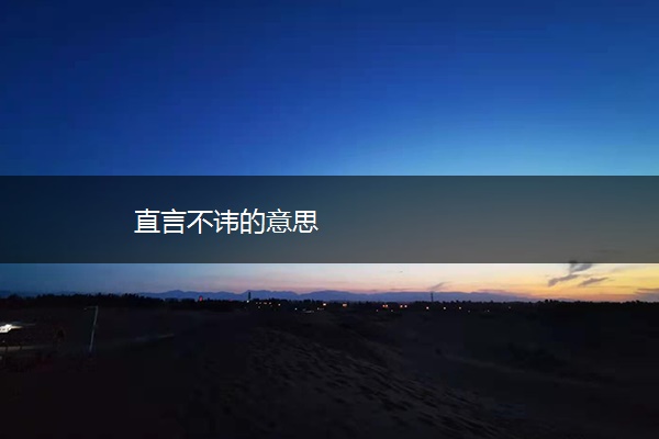直言不讳的意思