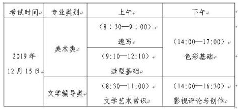 2020山东艺术类专业统考考试时间