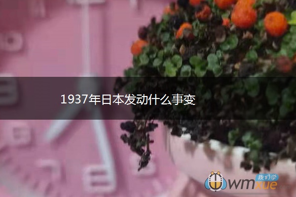 1937年日本发动什么事变