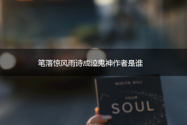 笔落惊风雨诗成泣鬼神作者是谁
