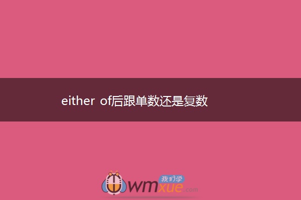 either of后跟单数还是复数