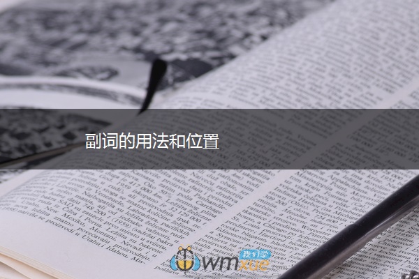 副词的用法和位置