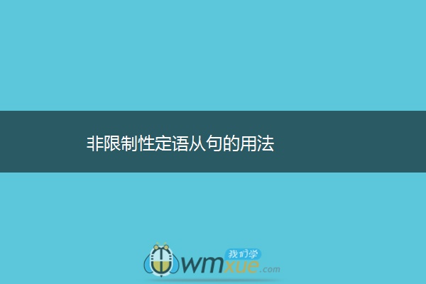 非限制性定语从句的用法