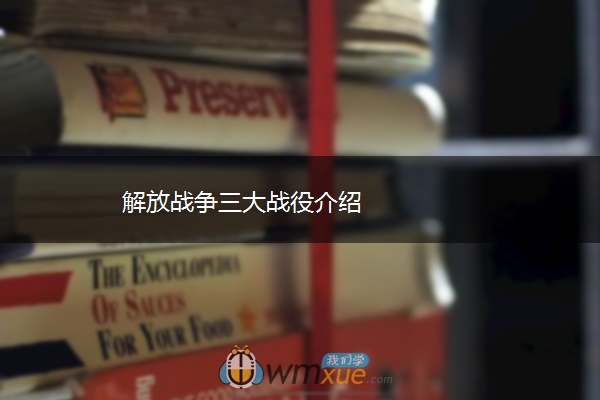 解放战争三大战役介绍
