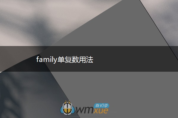 family单复数用法