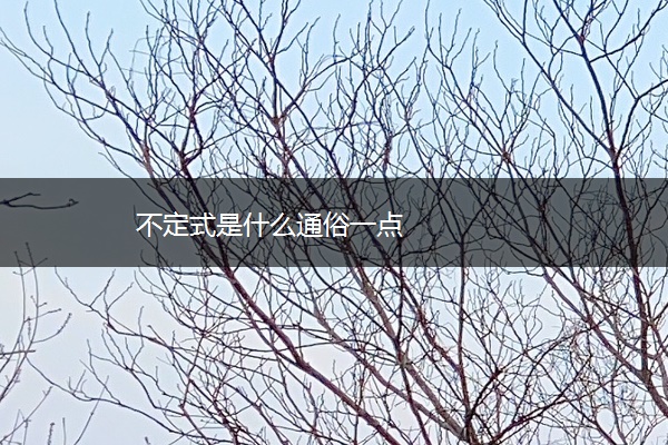 不定式是什么通俗一点