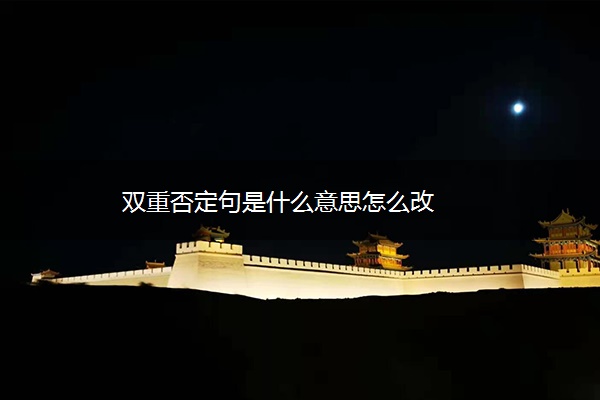 双重否定句是什么意思怎么改