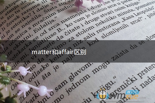 matter和affair区别