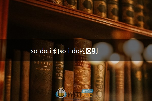 so do i 和so i do的区别