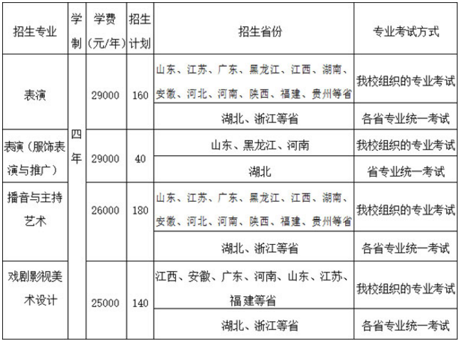 2020武汉设计工程学院艺术类校考招生简章