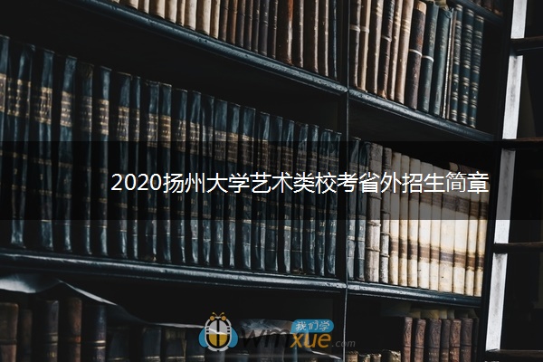 2020扬州大学艺术类校考省外招生简章
