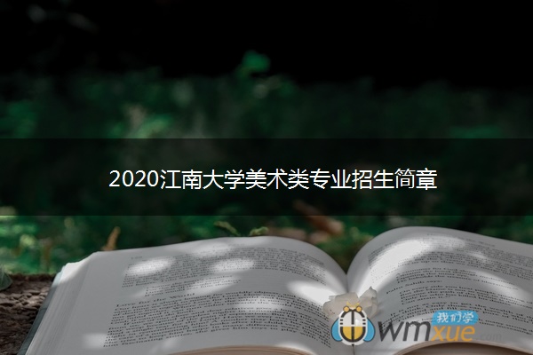 2020江南大学美术类专业招生简章