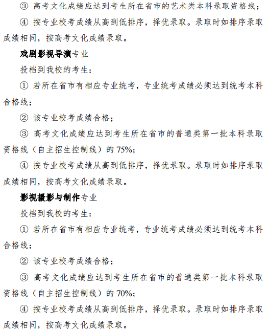 2020上海大学上海电影学院艺术类招生简章