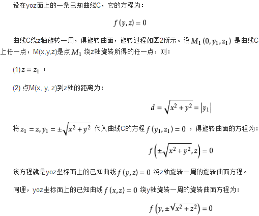 旋转曲面方程记忆口诀