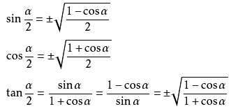 二倍角公式及半角公式