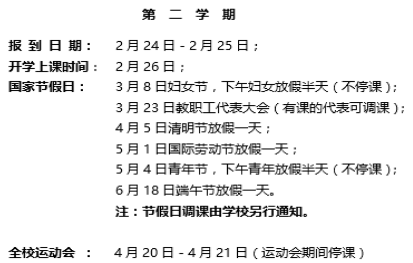 2020陕西各高校寒假开学时间