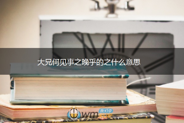 大兄何见事之晚乎的之什么意思