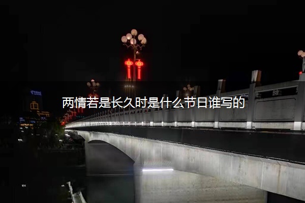 两情若是长久时是什么节日谁写的