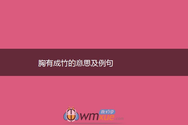 胸有成竹的意思及例句