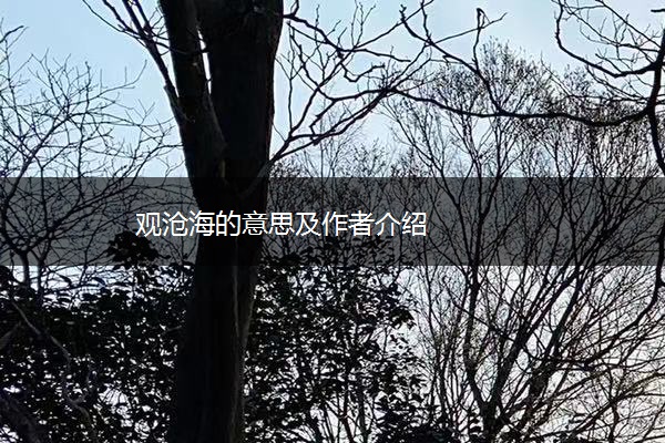 观沧海的意思及作者介绍