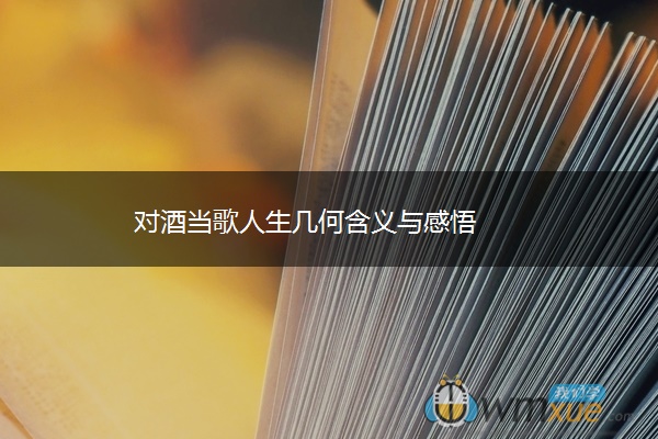 对酒当歌人生几何含义与感悟