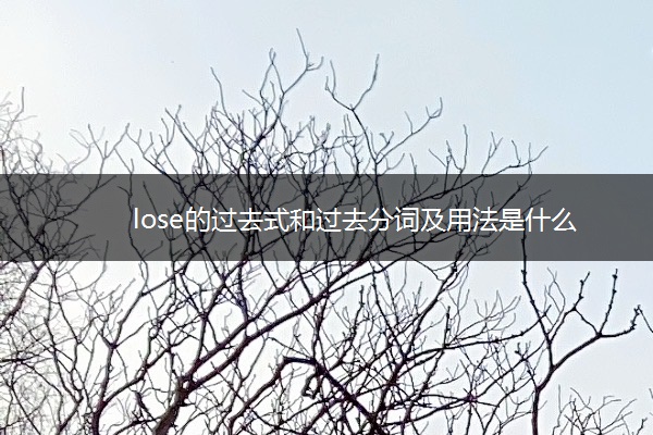 lose的过去式和过去分词及用法是什么