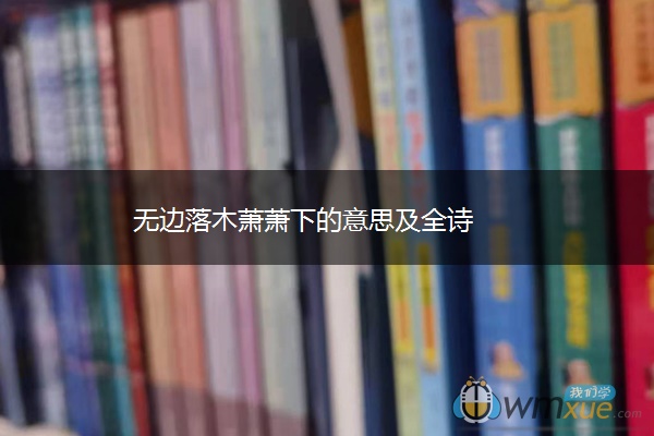 无边落木萧萧下的意思及全诗