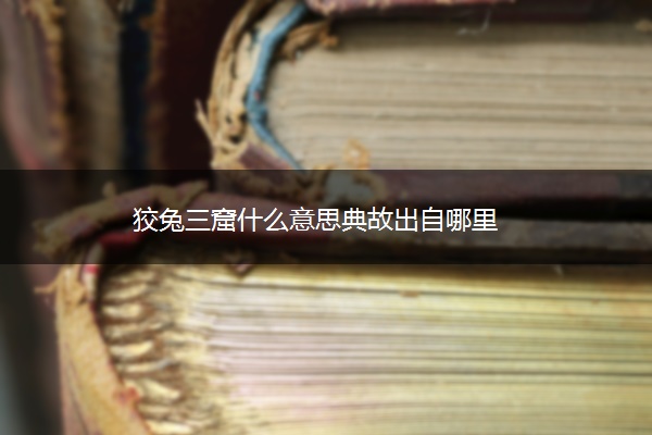 狡兔三窟什么意思典故出自哪里