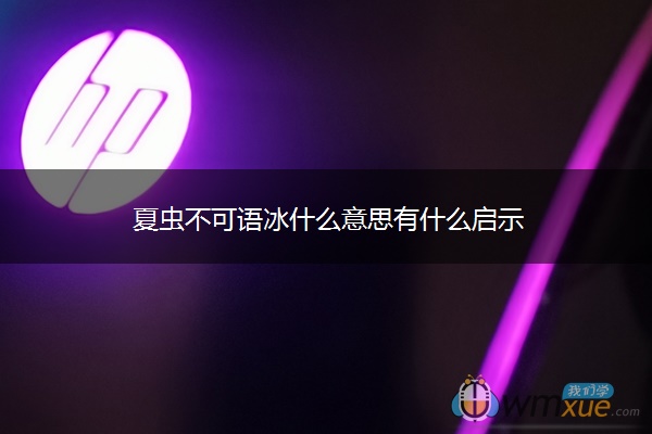 夏虫不可语冰什么意思有什么启示