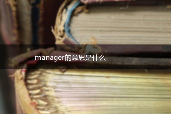 manager的意思是什么