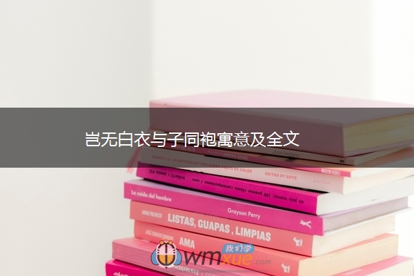 岂无白衣与子同袍寓意及全文