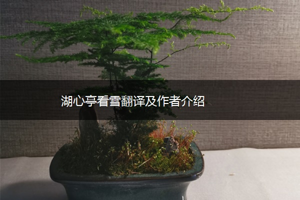 湖心亭看雪翻译及作者介绍