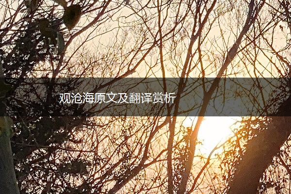 观沧海原文及翻译赏析