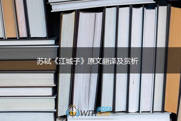 苏轼《江城子》原文翻译及赏析