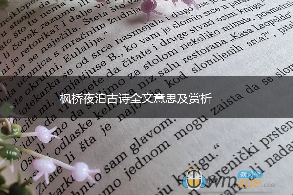 枫桥夜泊古诗全文意思及赏析